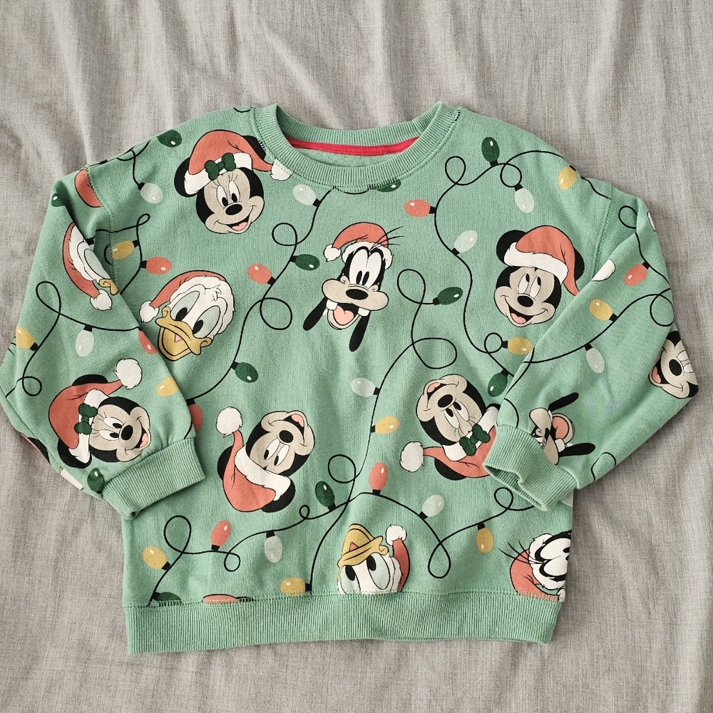 Disney Mickey And Friends Festive Green Sweatshirt